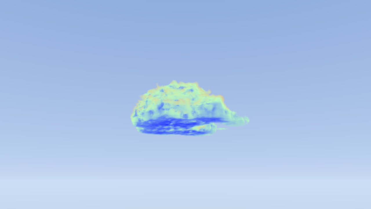 Debug view showing how much sky light reaches each point inside the cloud