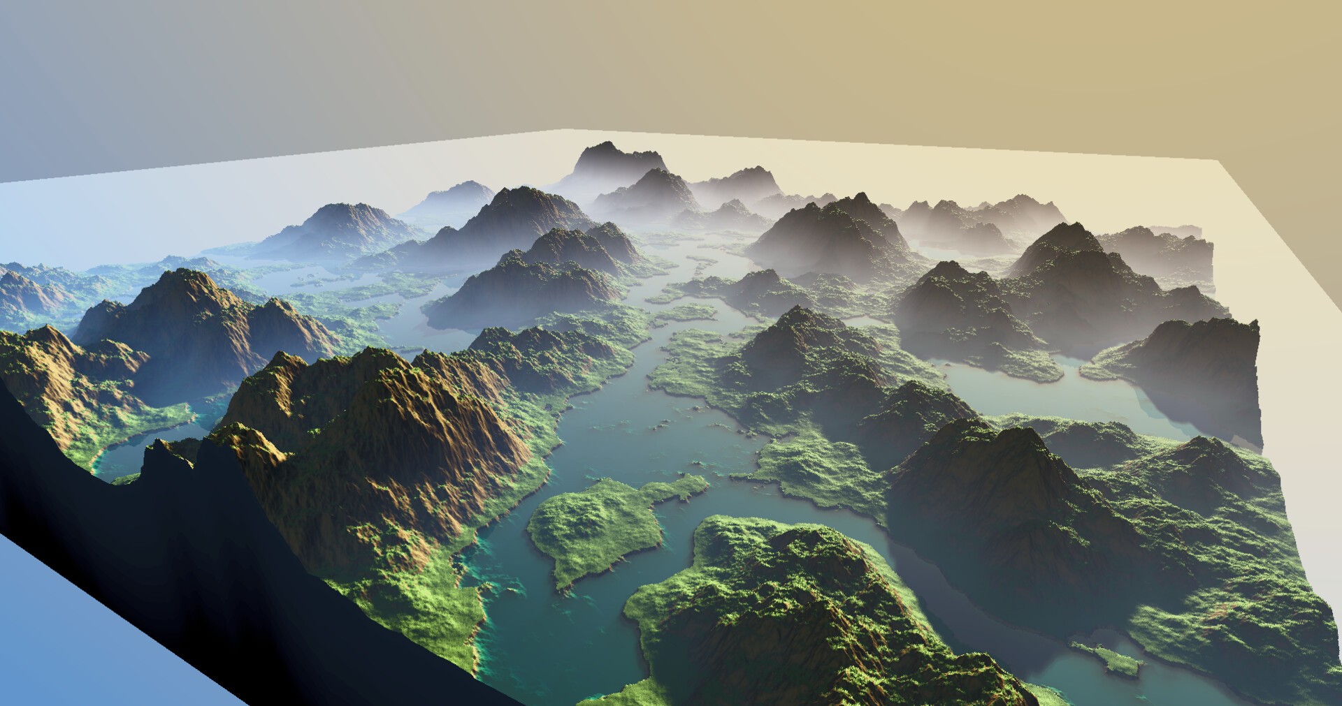 Raytraced Mountain Scene